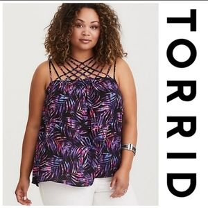 TORRID MULTICOLOR STRAPPY GEORGETTE TANK
